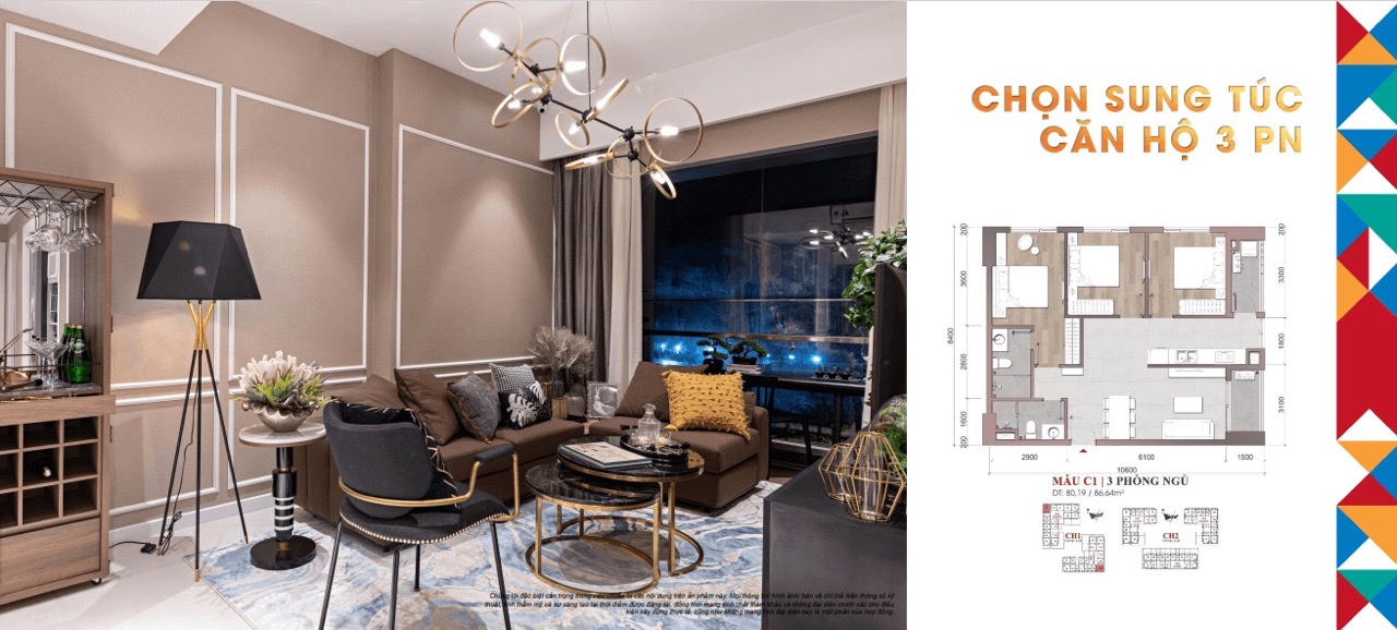 Căn hộ 3 phòng ngủ Luvista Quy Nhơn